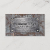 Carte De Visite Construction Plaque métallique rouillée Profession (Devant)
