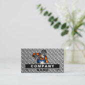 Carte De Visite Construction Plaque métallique rouillée Profession (Debout devant)