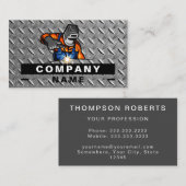 Carte De Visite Construction Plaque métallique rouillée Profession (Devant / Derrière)