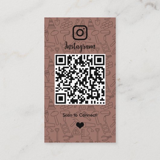 Carte De Visite Construction Professional Builder Handyman QR Code (Dos)