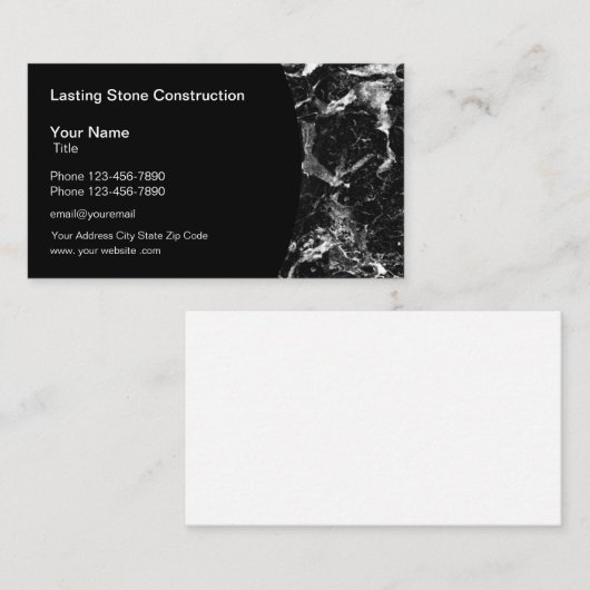 Carte De Visite Construction professionnelle (Devant / Derrière)