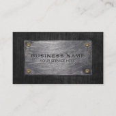 Carte De Visite Construction Professionnelle Bois foncé & Métal (Devant)