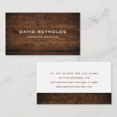 Carte De Visite Construction professionnelle de menuiserie en bois (Devant / Derrière)