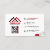 Carte De Visite Construction professionnelle de toitures rouges et (Devant)