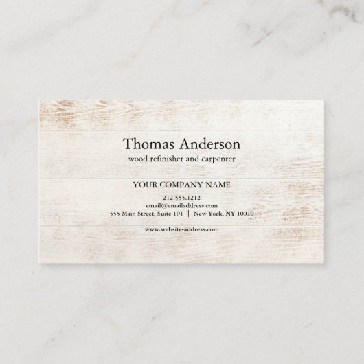 Carte De Visite Construction professionnelle et menuiserie (Dos)