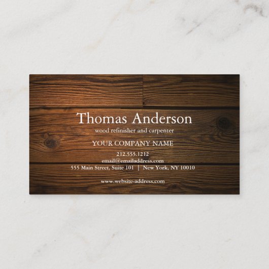 Carte De Visite Construction professionnelle et menuiserie (Dos)