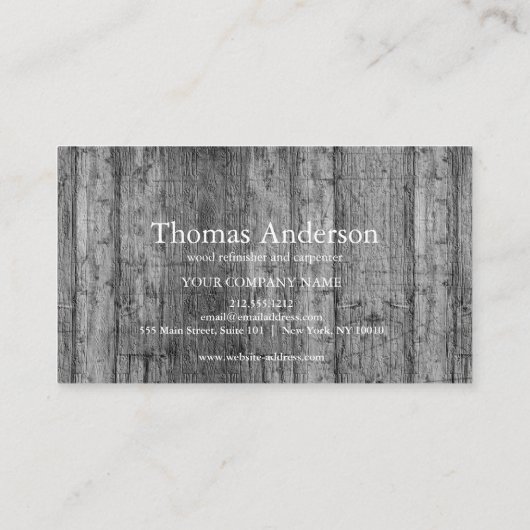 Carte De Visite Construction professionnelle et menuiserie (Dos)