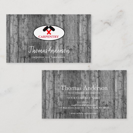 Carte De Visite Construction professionnelle et menuiserie (Devant / Derrière)