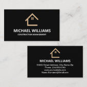 Carte De Visite Construction professionnelle Gold & Black General (Devant / Derrière)