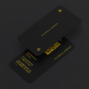 Carte De Visite Construction Professionnelle Jaune Noir Minimalist