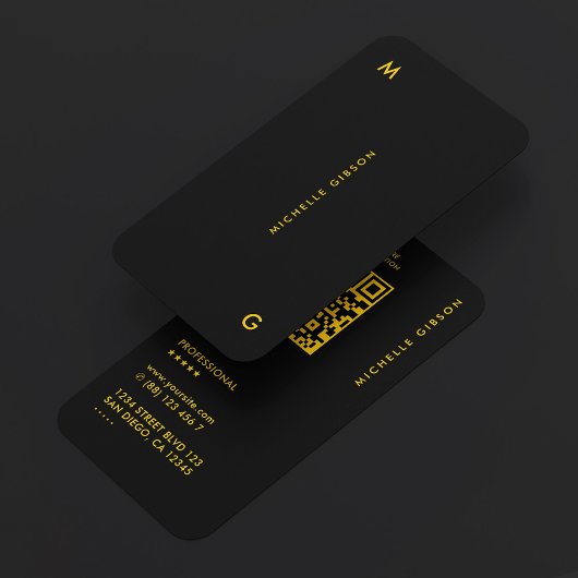 Carte De Visite Construction Professionnelle Jaune Noir Minimalist