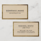 Carte De Visite Construction Professionnelle Moderne Bois #2 (Devant / Derrière)