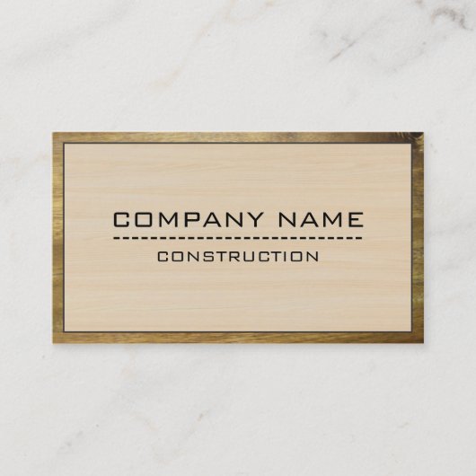 Carte De Visite Construction Professionnelle Moderne Bois #2 (Devant)