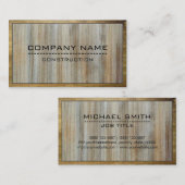 Carte De Visite Construction Professionnelle Moderne Bois #3 (Devant / Derrière)