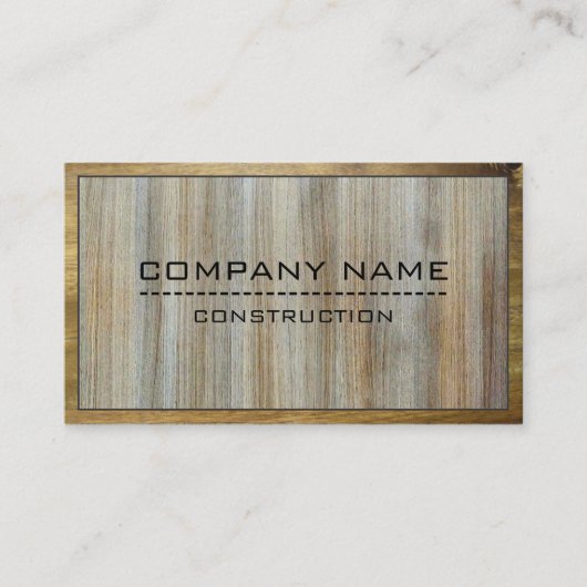 Carte De Visite Construction Professionnelle Moderne Bois #3 (Devant)