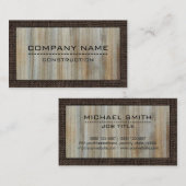 Carte De Visite Construction Professionnelle Moderne Bois #4 (Devant / Derrière)