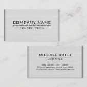 Carte De Visite Construction Professionnelle Moderne Bois Blanc (Devant / Derrière)
