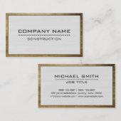 Carte De Visite Construction Professionnelle Moderne Bois Blanc #3 (Devant / Derrière)