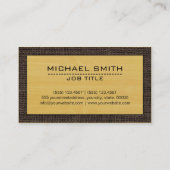 Carte De Visite Construction professionnelle Moderne Bois d'or #2 (Dos)