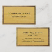 Carte De Visite Construction professionnelle Moderne Bois d'or #3 (Devant / Derrière)