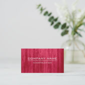 Carte De Visite Construction Professionnelle Moderne Bois Rouge (Debout devant)