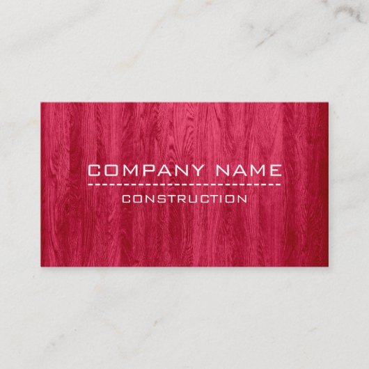 Carte De Visite Construction Professionnelle Moderne Bois Rouge (Devant)
