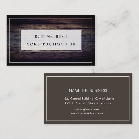 Carte De Visite Construction Professionnelle Moderne Constructeur  (Devant / Derrière)