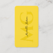 Carte De Visite Construction professionnelle Monogramme jaune mode (Devant)