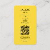 Carte De Visite Construction professionnelle Monogramme jaune mode (Dos)