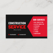 Carte De Visite Construction, remodelage, béton, Toiture, Construc (Dos)