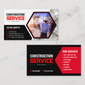 Carte De Visite Construction, remodelage, béton, Toiture, Construc (Devant / Derrière)