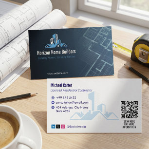Carte De Visite Construction résidentielle   Darkblue Drafter