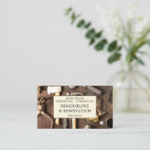 Carte De Visite Construction Retrait des outils de grains de bois (Debout devant)