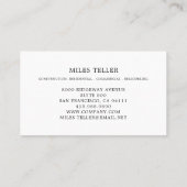 Carte De Visite Construction Retrait des outils de grains de bois (Dos)