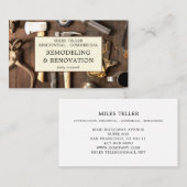 Carte De Visite Construction Retrait des outils de grains de bois (Devant / Derrière)