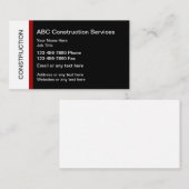 Carte De Visite Construction rouge et noire (Devant / Derrière)