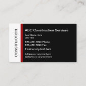 Carte De Visite Construction rouge et noire (Devant)