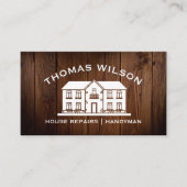 Carte De Visite Construction Russe Handyman Carpenter Outils Bois (Devant)