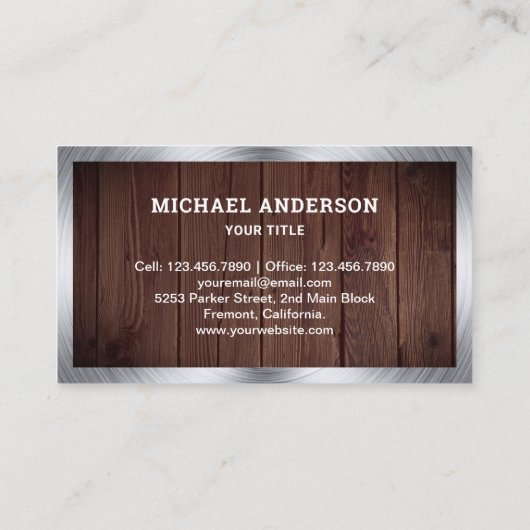 Carte De Visite Construction rustique de bois Camion de vidage (Dos)