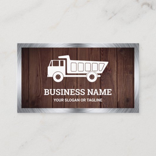 Carte De Visite Construction rustique de bois Camion de vidage (Devant)