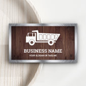 Carte De Visite Construction rustique de bois Camion de vidage