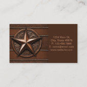 Carte De Visite Construction rustique Handyman Texas Star Western (Dos)