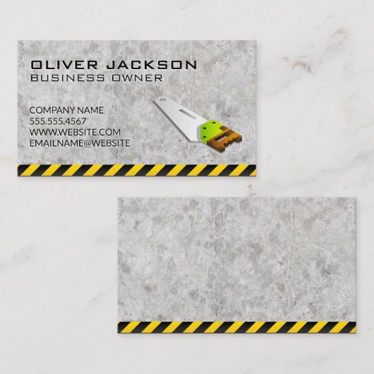 Carte De Visite Construction | scie (Devant / Derrière)