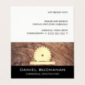 Carte De Visite Construction / Scie à Buzz / Grain de bois (Extérieur déplié)