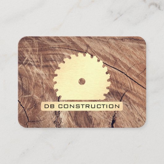 Carte De Visite Construction / Scie et bois (Devant)