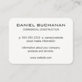 Carte De Visite Construction / Scie et bois (Dos)