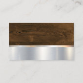 Carte De Visite Construction | Scie et bois | Arrière - plan métal (Dos)