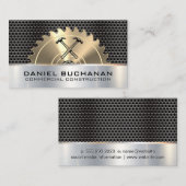 Carte De Visite Construction | scie | Icône Marteaux grillés métal (Devant / Derrière)