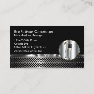 Carte De Visite Construction Silver Look brillant Construction