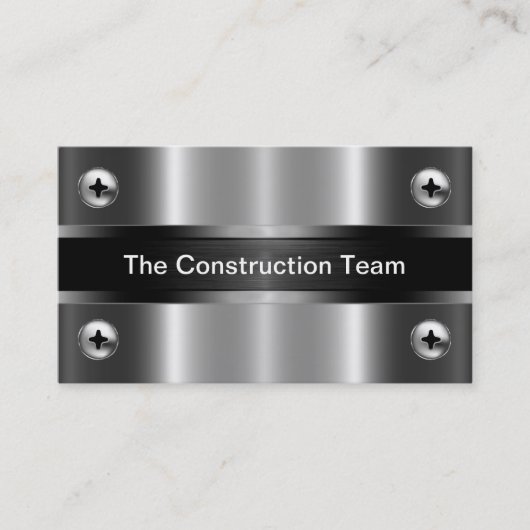 Carte De Visite Construction Silver Metallic Tone Look (Devant)